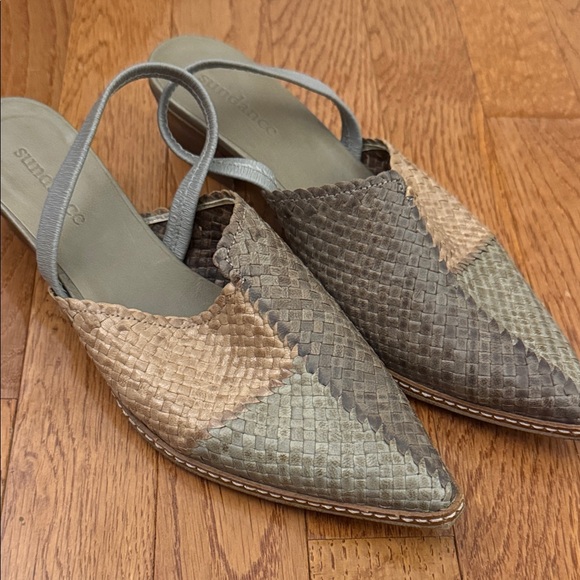 NWOB Sundance Woven Slingback Flats - Brown and Gray - Picture 1 of 8